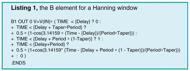 The B element for a Hanning window